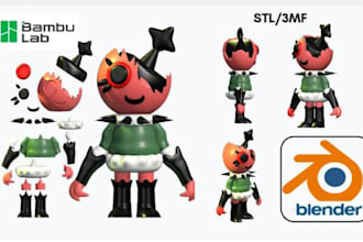 add color 3d models characters in 3mf, stl, split parts for multicolor printing