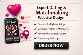 design dating, matchmaking website with wordpress buddyboss plugin