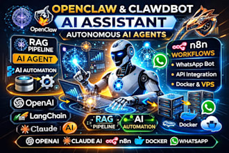 build ai social bots, moltbook n8n agent, openclaw duclaw rag ai sales assistant