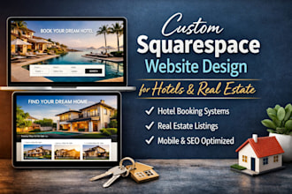 build a professional squarespace website for hotel booking or realtor website