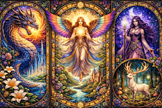 design custom stained glass art, window panel, mosaic design