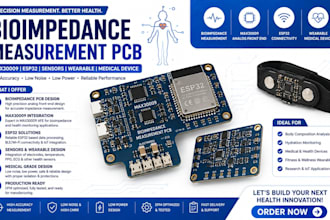 bioimpedance measurement pcb, max30009 esp32 wearable medical device, sensors