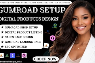 design gumroad landing page, gumroad SEO product listing, fix gumroad store
