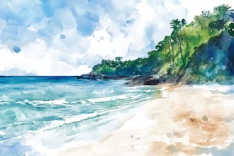 paint landscapes in watercolor