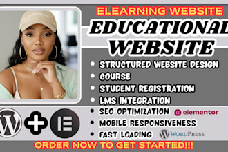 educational website, elearning website, online course website, school website