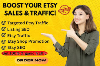 boost etsy traffic, sales and rank with SEO and promotion