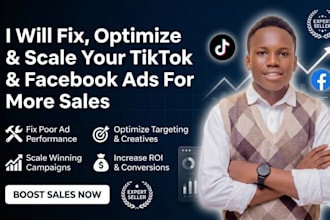 fix, optimize and scale your tiktok and facebook ads for more sales