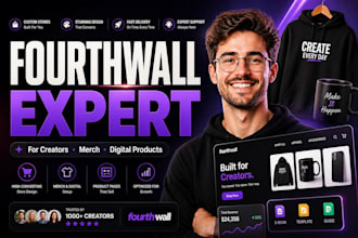 redesign fourth wall website and optimize merch store for creators