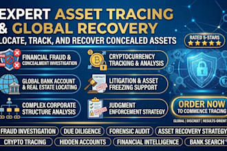 provide professional forensic audit, asset tracing, due diligence