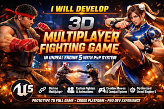develop 3d multiplayer fighting game in unreal engine 5 with pvp system