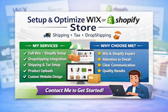 fix wix shopify dropshipping shipping tax setup configuration website design