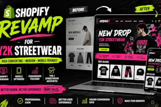 build and revamp a y2k aesthetic shopify store that converts