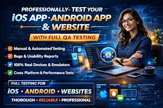 professionally test your ios, app android app, and website with full QA testing