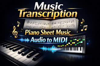 do music transcription, piano sheet music and audio midi professionally