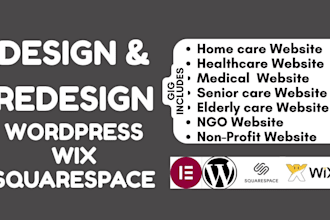 create home care website, healthcare, elderly care, medical therapy website