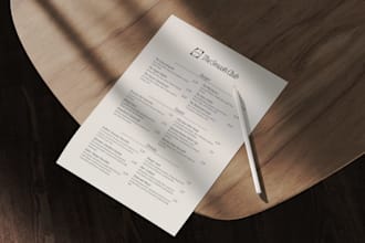 design a professional menu for your restaurant or food truck