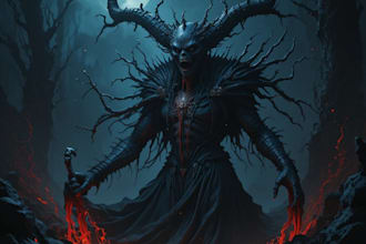 draw dark fantasy horror art for your commercial products