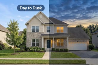 do realistic day to dusk twilight editing for real estate photos