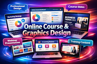 do online course graphics design, course slides, powerpoint design, course slide