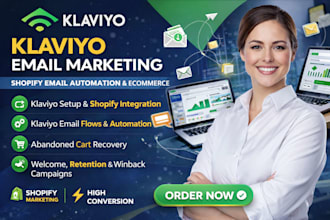 setup klaviyo email marketing flows, shopify email automation ecommerce campaign