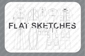 create professional flat sketches for your fashion garments