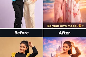 do amazing photo editing, background change and dress change