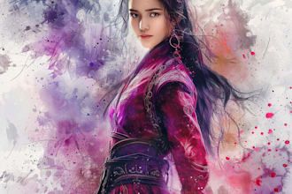 paint a fantasy beautiful watercolour portrait