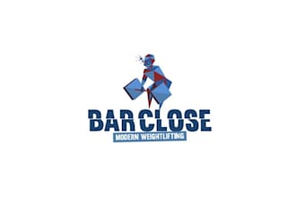 design bar close modern weight lifting logo