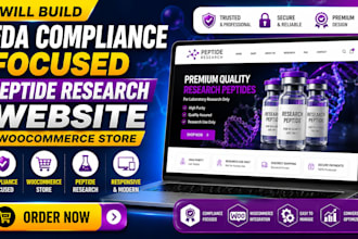 build fda compliant peptide website research peptide store woocommerce peptide