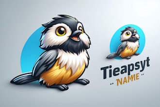do awesome modern chickadee mascot logo only 15 hours