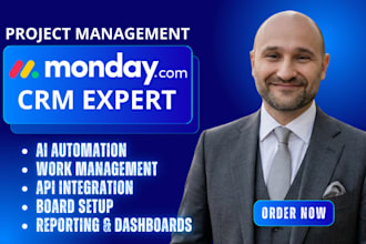 setup monday CRM monday com automation project management monday automation