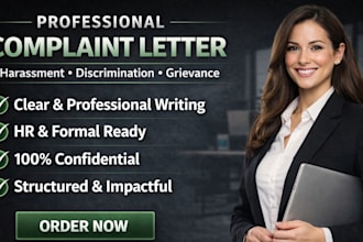 write a professional workplace harassment and discrimination complaint letter