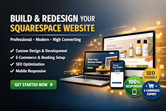 build squarespace website design, redesign squarespace website and development