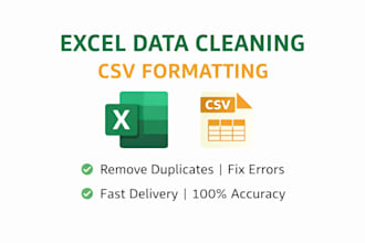 clean and format excel or CSV data