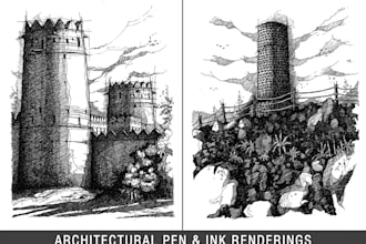 do architectural hand sketches and illustrations