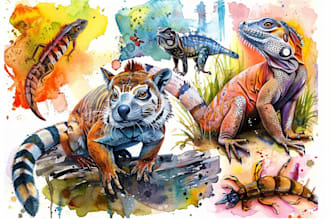 draw amazing any animal, insects, birds, reptiles, nature in watercolors