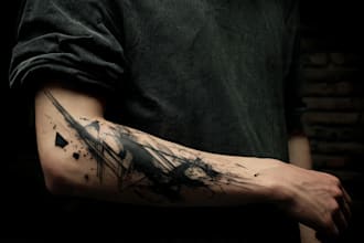 custom an abstract black tattoo design