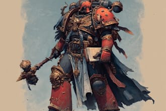 create detailed warhammer 40k oc character illustration