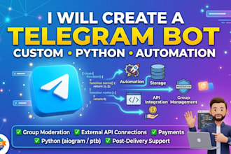 build an automated telegram bot, telegram trading bot using python and  API