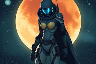 sci fi character illustration or sci fi character