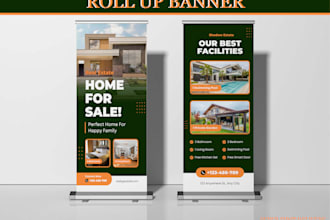 design professional roll up banner and pull up banner