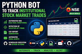create a python bot to track institutional stock market trades