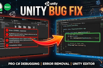 fix unity bugs, scripts, errors, and crashes in your game