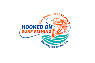 design awesome hooked on surf fishing logo