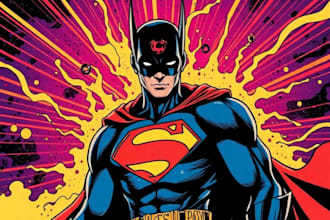 design an amazing superhero pop art