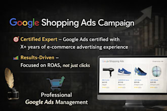 setup manage high converting google shopping ads campaign