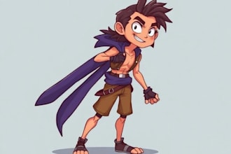 do custom cartoon illustration or character