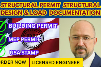 structural permit,mep permit,building permit,foundation permit,usa stamp