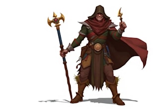 draw dnd character art and game character concept art