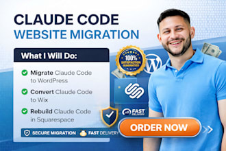 migrate claude code to wordpress wix claude code to squarespace clean export